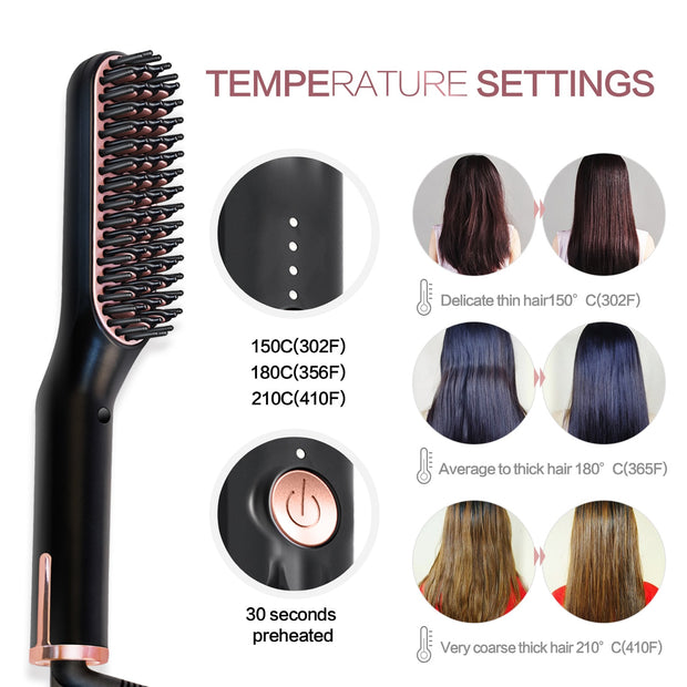 2.0 Hair Straightener Brush Anti Static Ceramic